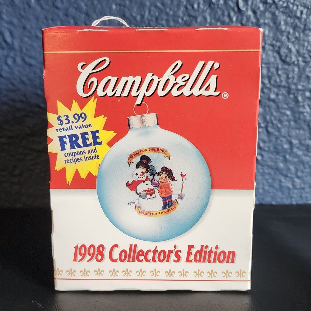 Vintage 1998 Campbell soup collector Edition holiday Kids Christmas's ornament